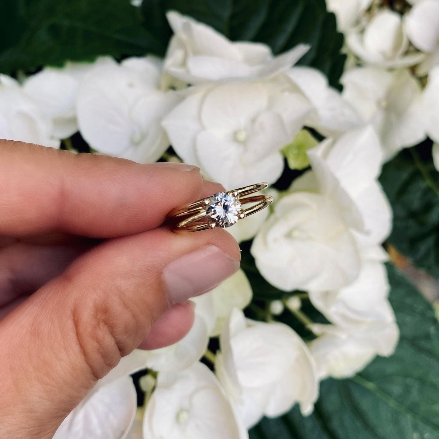 Miss Bell Ring-Gold Champagene Diamond 14 Karat