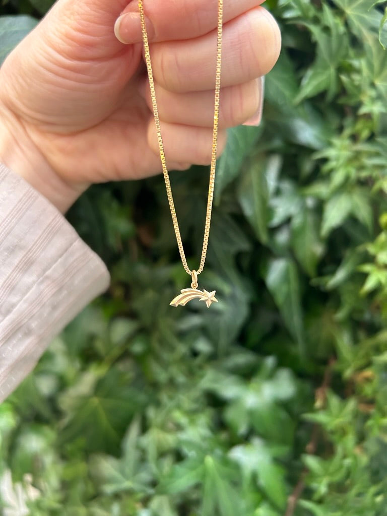 Shooting Star Pendant - 14K Gold