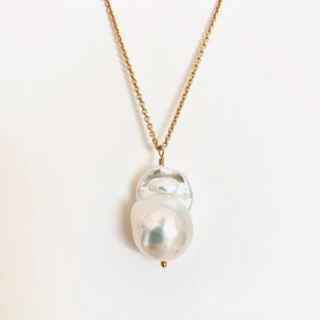 Baroque Pearls Necklace - Gold Plated Silver