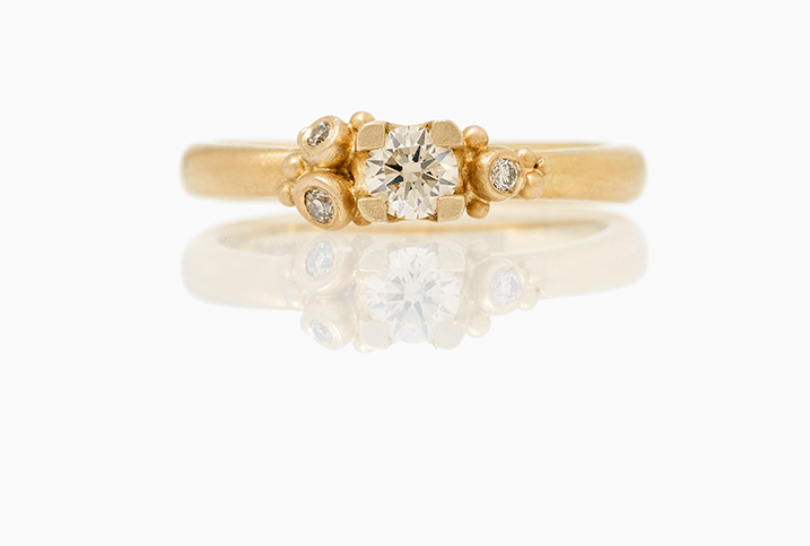 Bubbles Ring - 14k Guld, Champagne & Hvide Diamanter