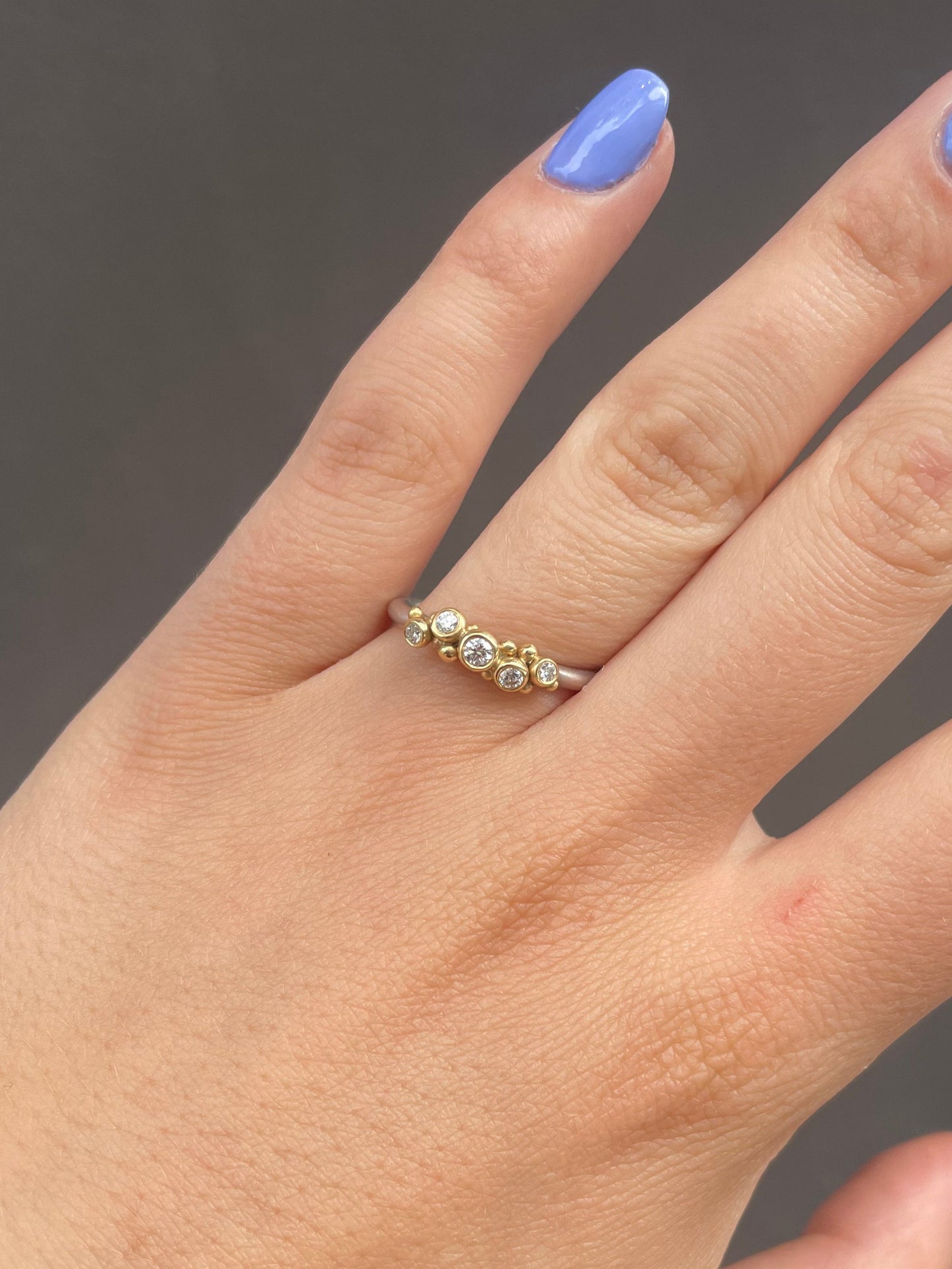 Bubbles Ring - Silver & 18K Gold W. Diamonds