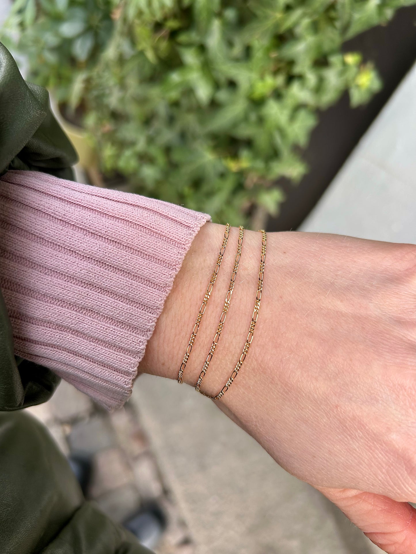Baroque chain 18k gold bracelet