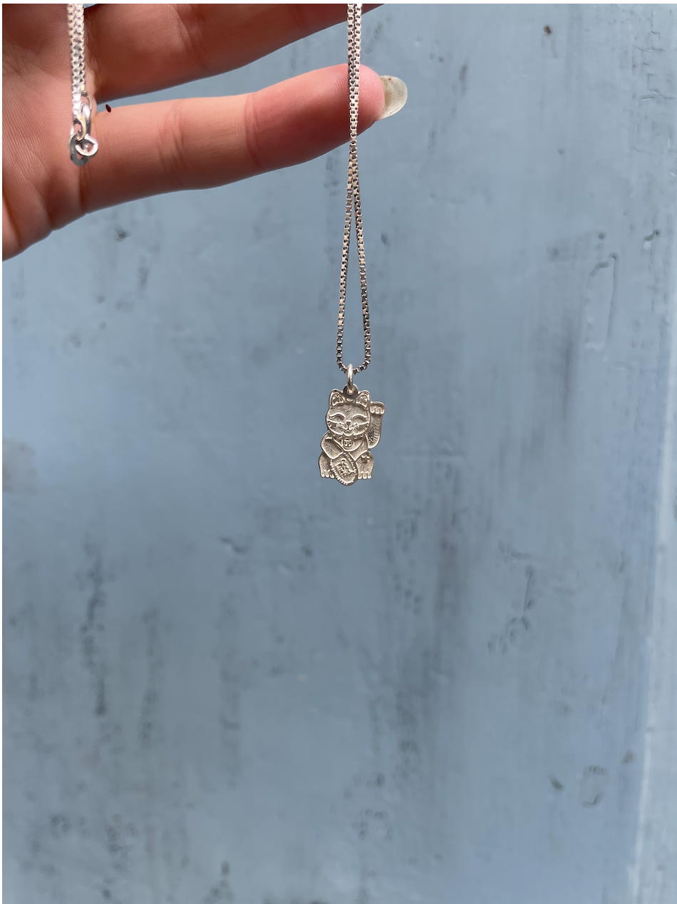 Good Luck Charm- Lucky Cat- Bracelet and Necklace- 925 Silver or Gold Plated