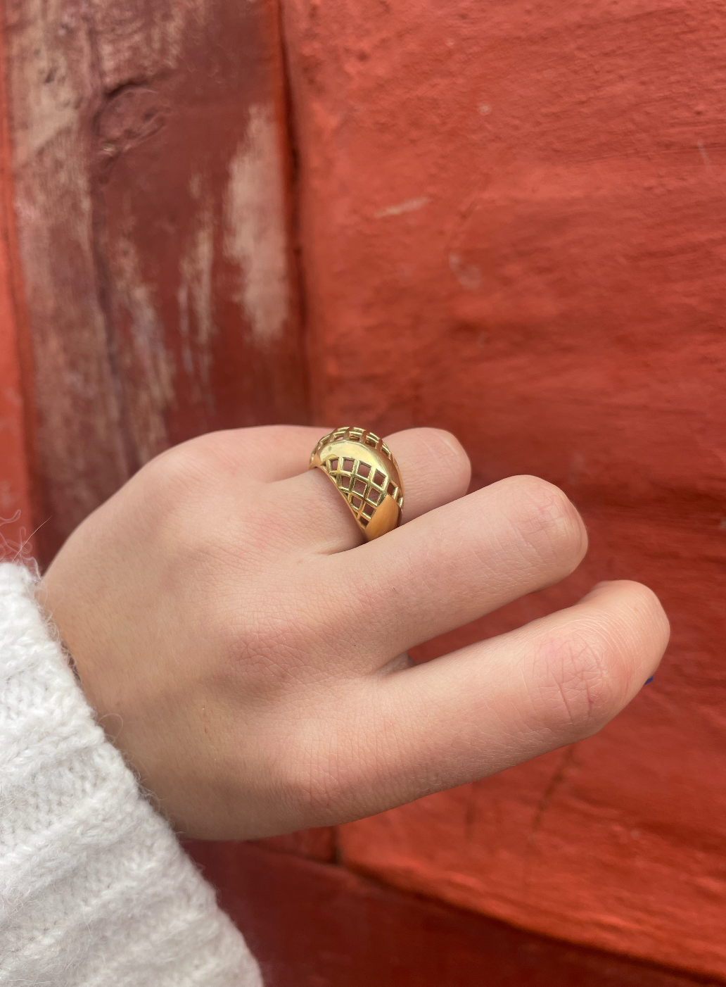 Lattice Ring Goldplated 915 Sterling Silver