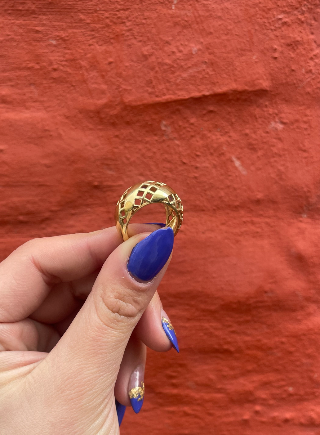 Lattice Ring Goldplated 915 Sterling Silver