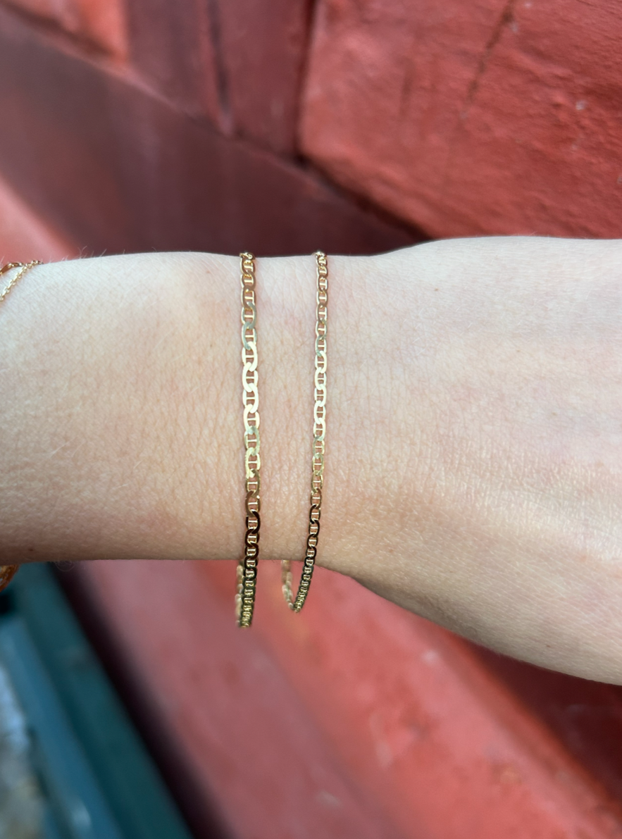 Marine Facet Kæde Armbånd - 18 karat guld