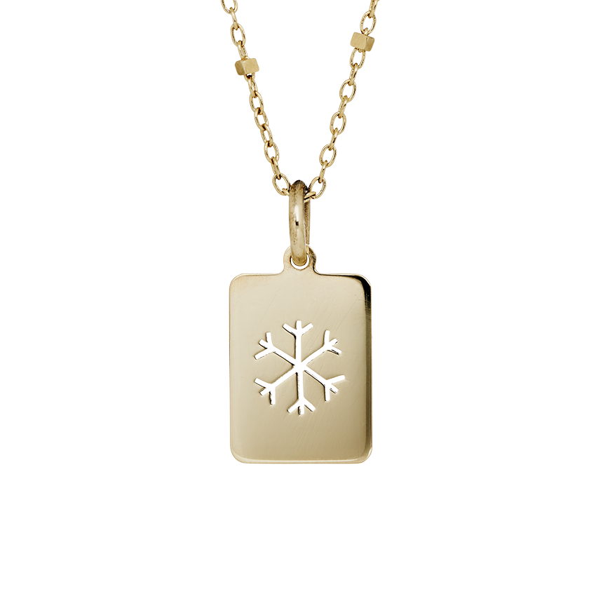 Little Silhouette Pendant – Snowflake 14 Karat Gold or 925 Silver