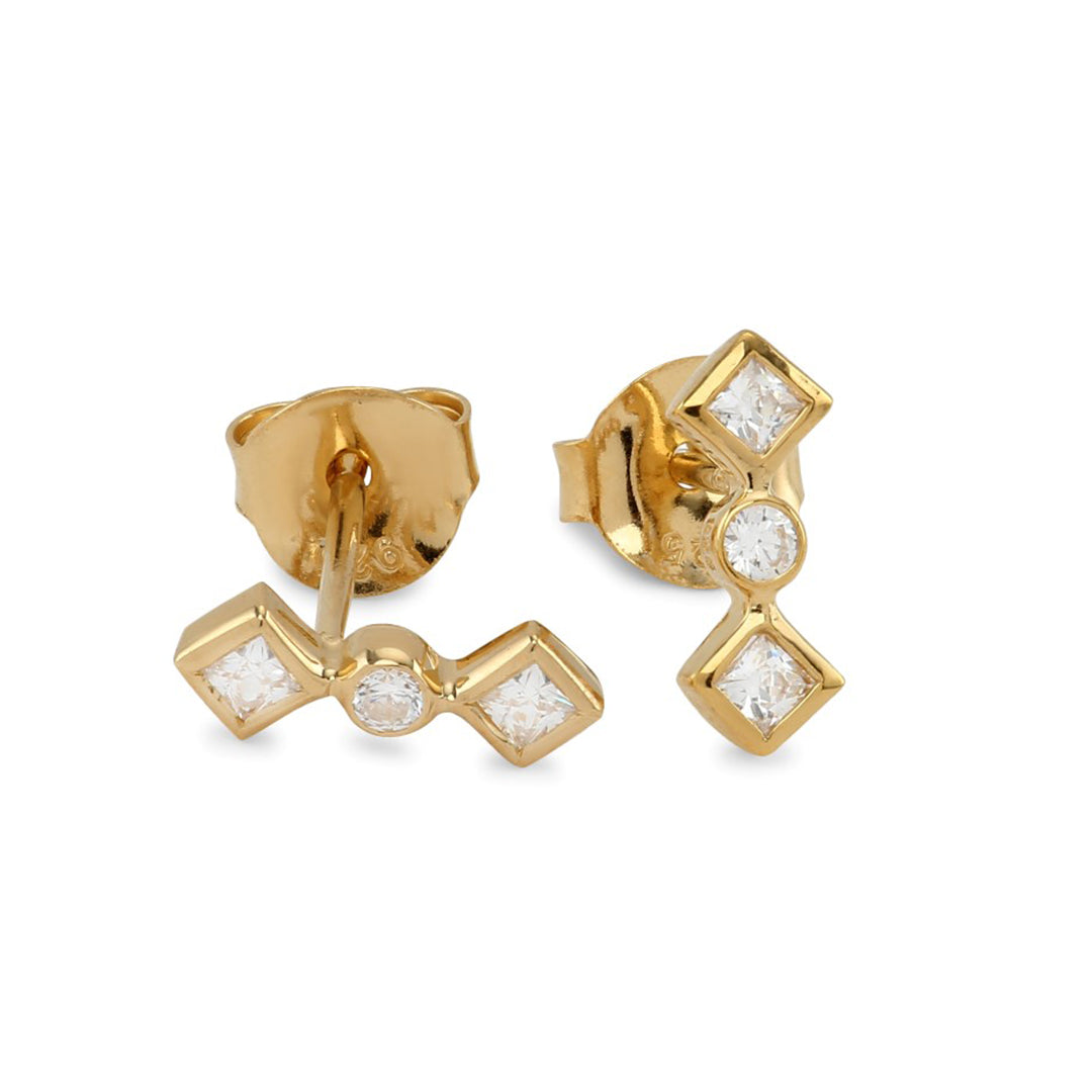 Zara Stud Earring - Gold Plated Silver