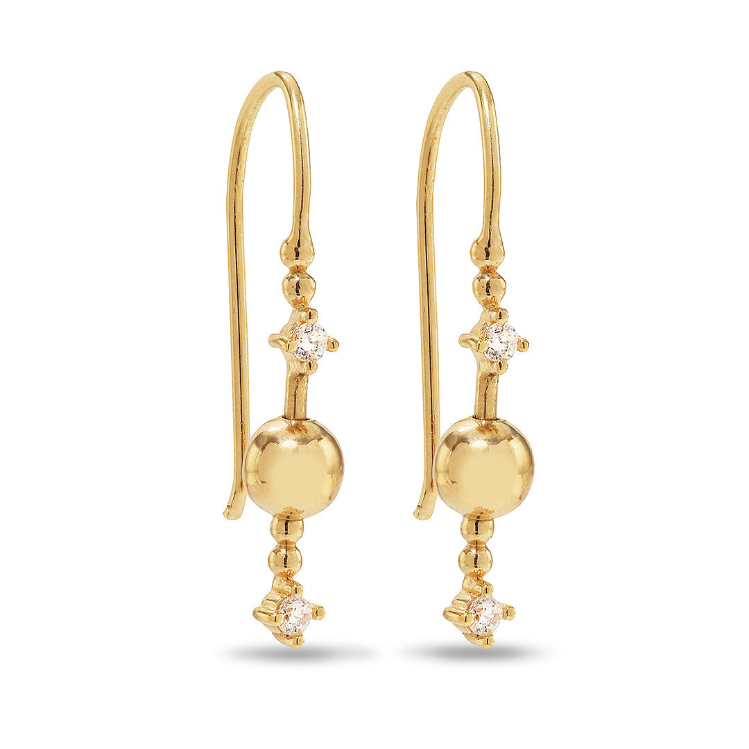 Venus Star Earring - Gold Plated Silver, Cubic Zirconia