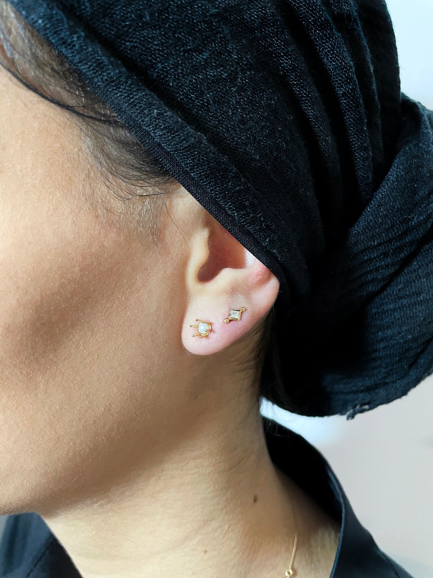One Pearl Earring - Gold Plated Silver
