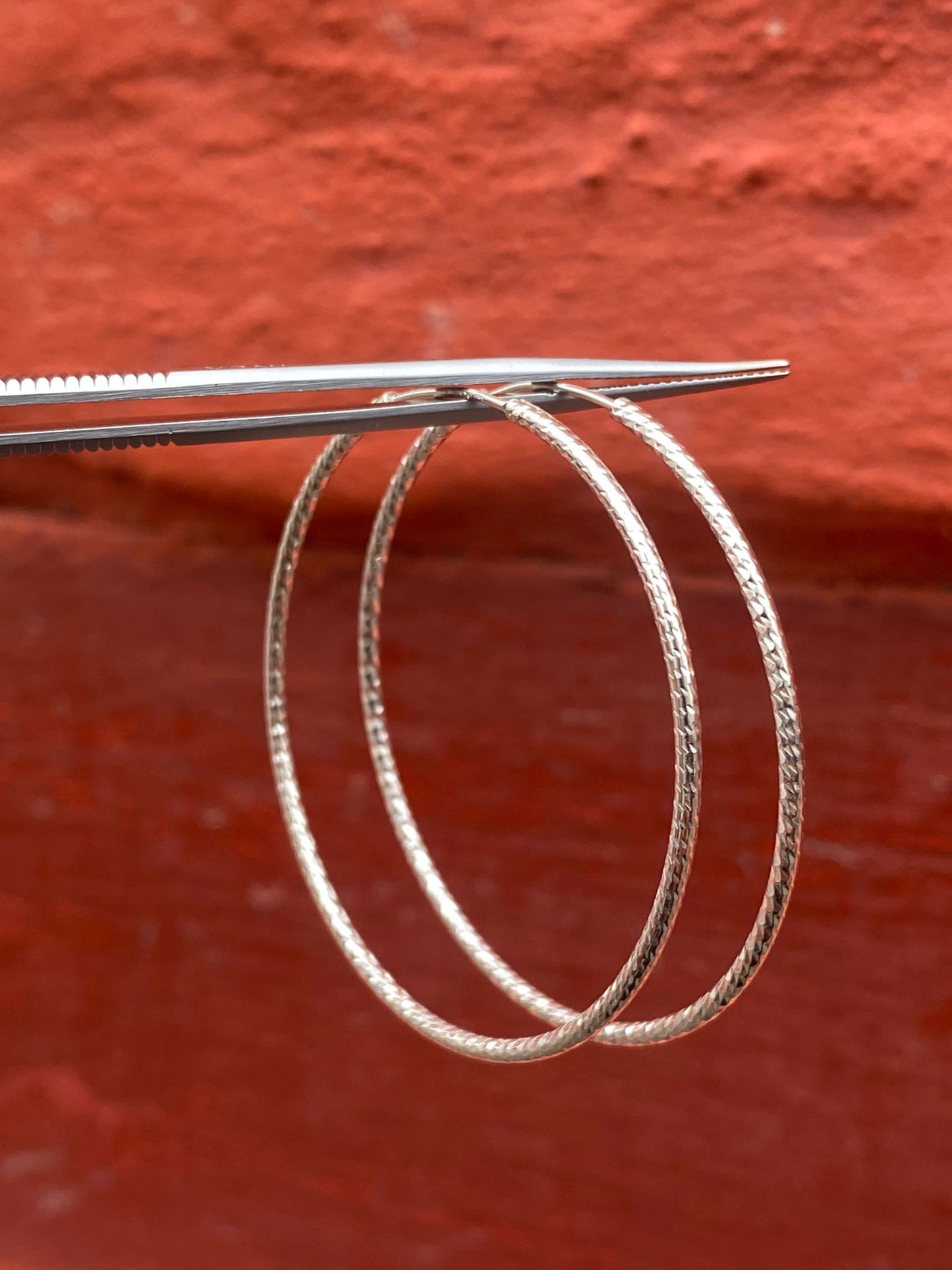 Silver Surface Hoops