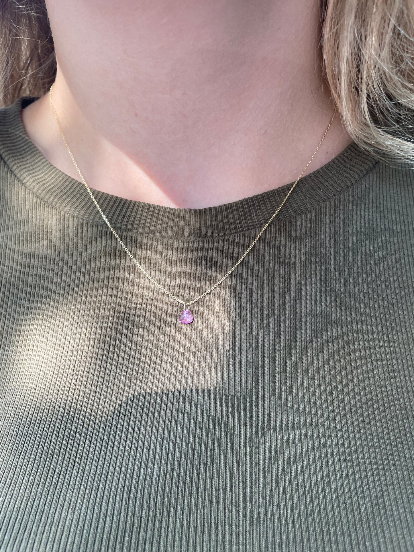 Pink Heart Sapphire Pendant