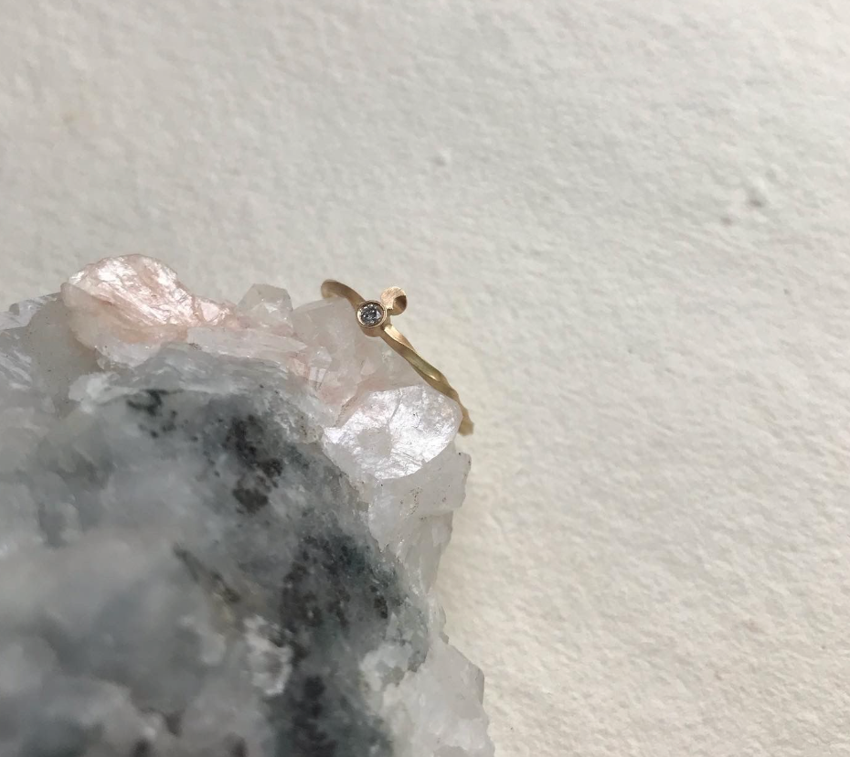 SUN & MOON Ring - Salt and pepper Diamond - 14K Gold