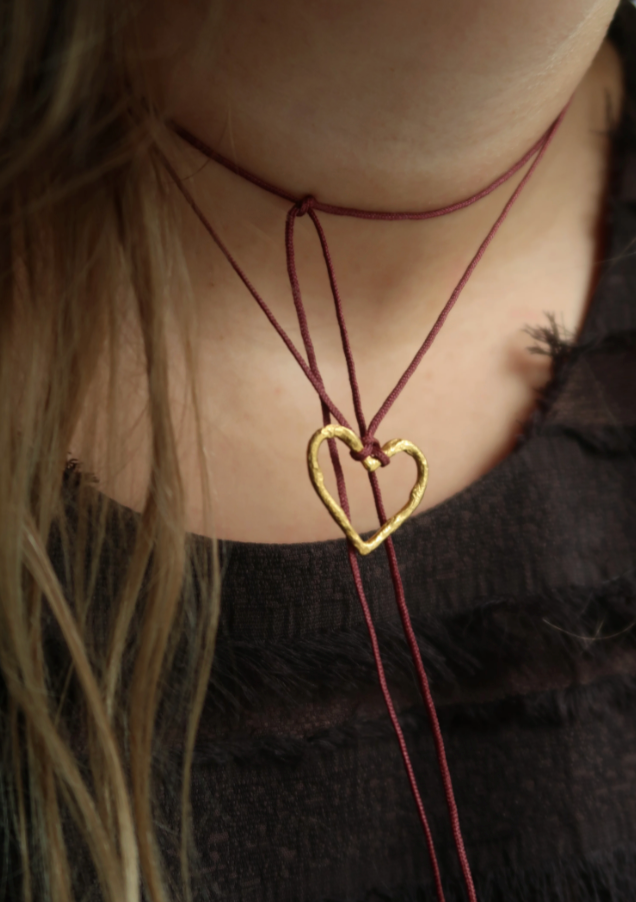 Esme Necklace with Satin Band - 925 Sterling Silver or Gold-plated Silver