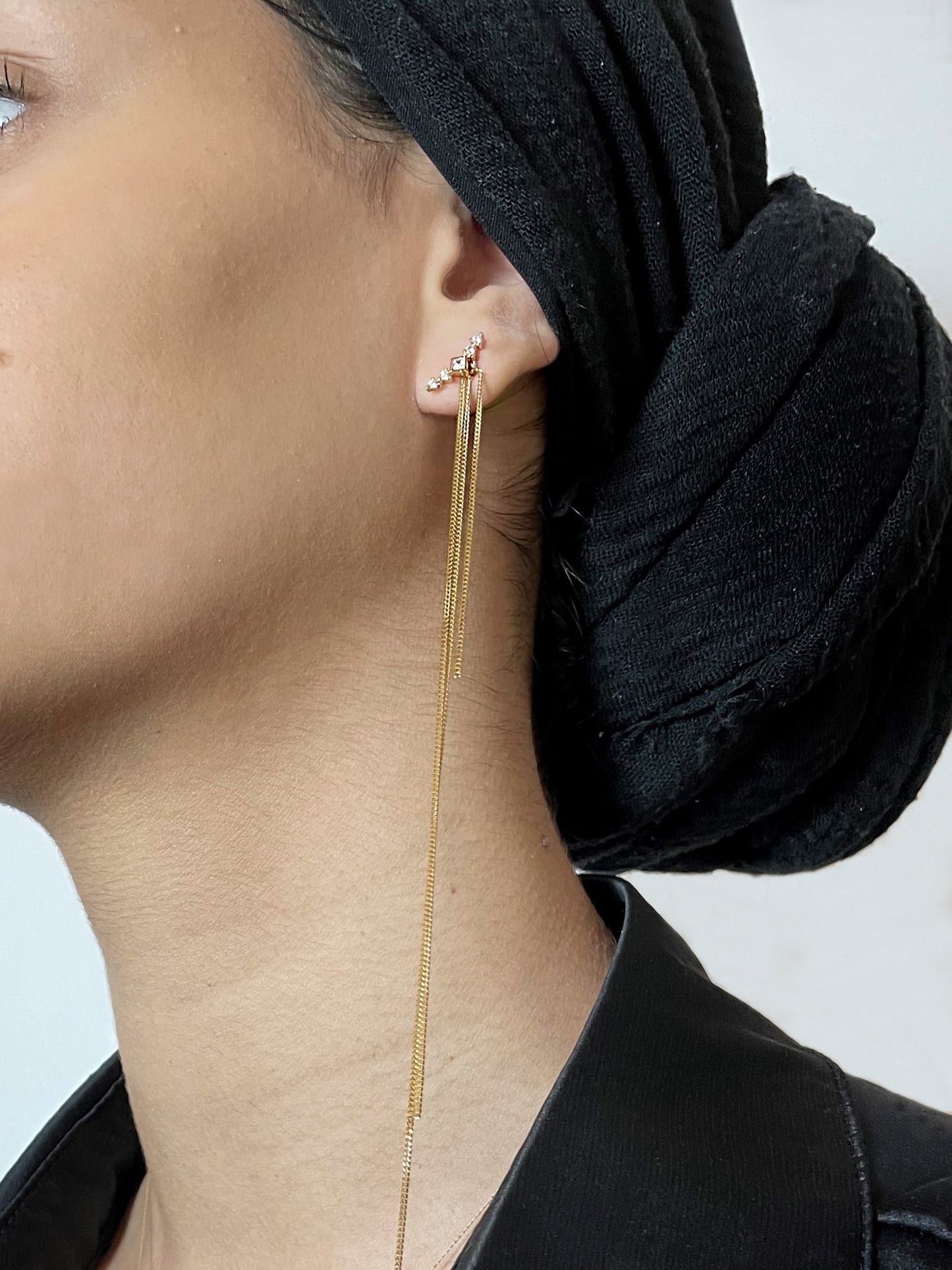 Shooting Star - Earring _ Gold Plated Silver W. Cubic Zirconias