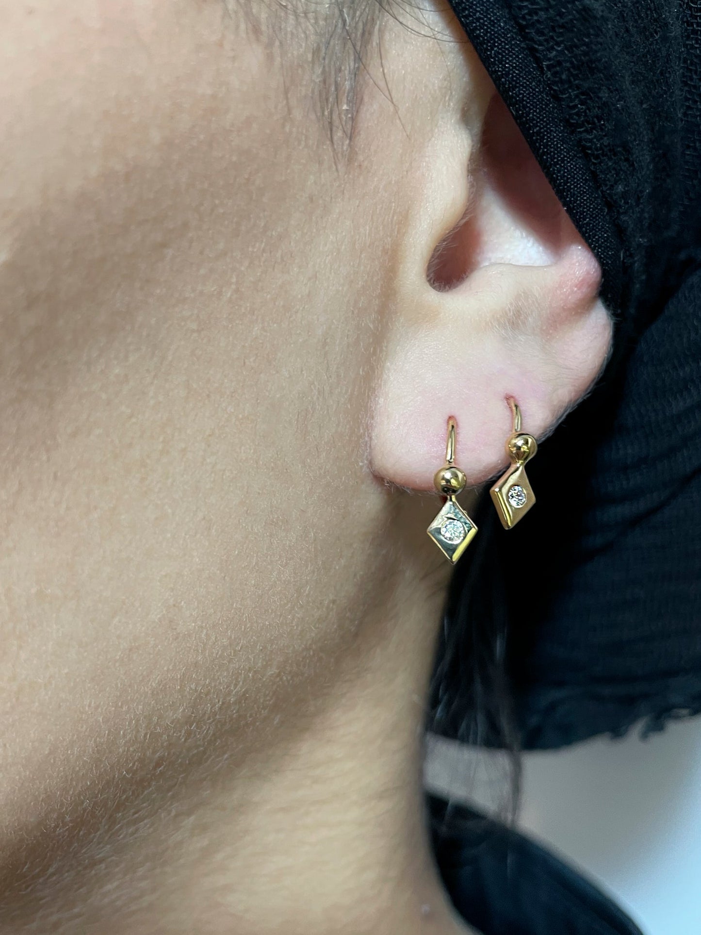 Issa Kite - Earring - Gold Plated Silver W. Cubic Zirconi