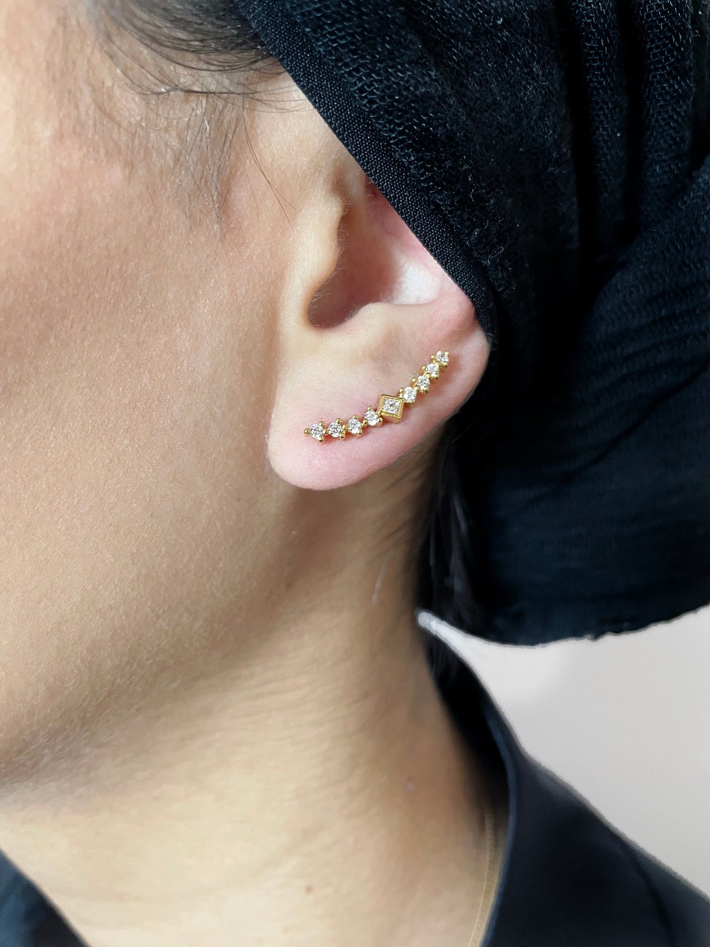 Super Nova Earring - Gold Plated SIlver W. Cubic Zirconia