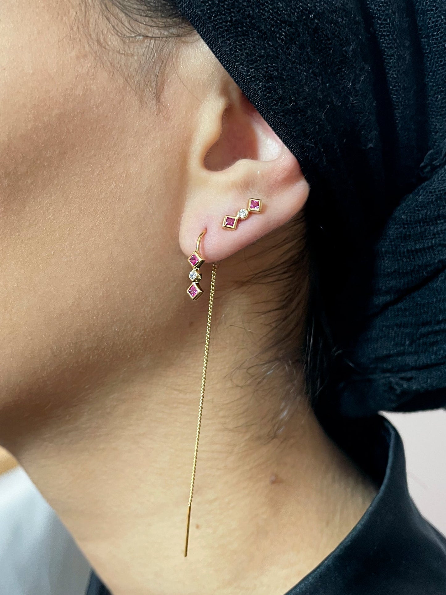 Zalora Pink - Earring, Gold Plated Silver
