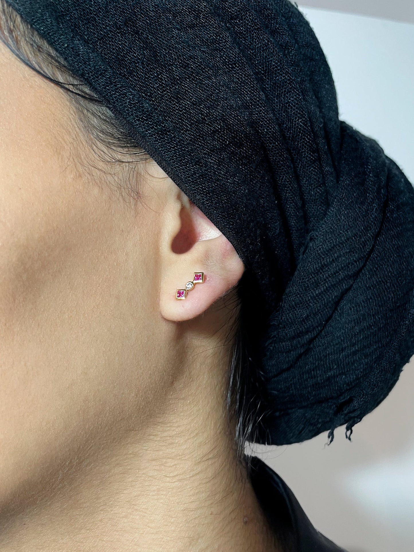 Zara - earrIng - Gold Plated Silver W. pink Cubic Circonias
