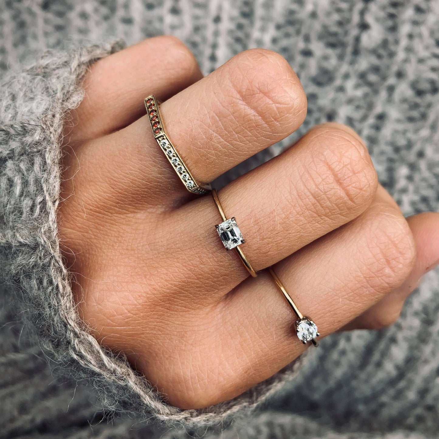 Miss Audrey Ring-Gold White Diamond 14 karat