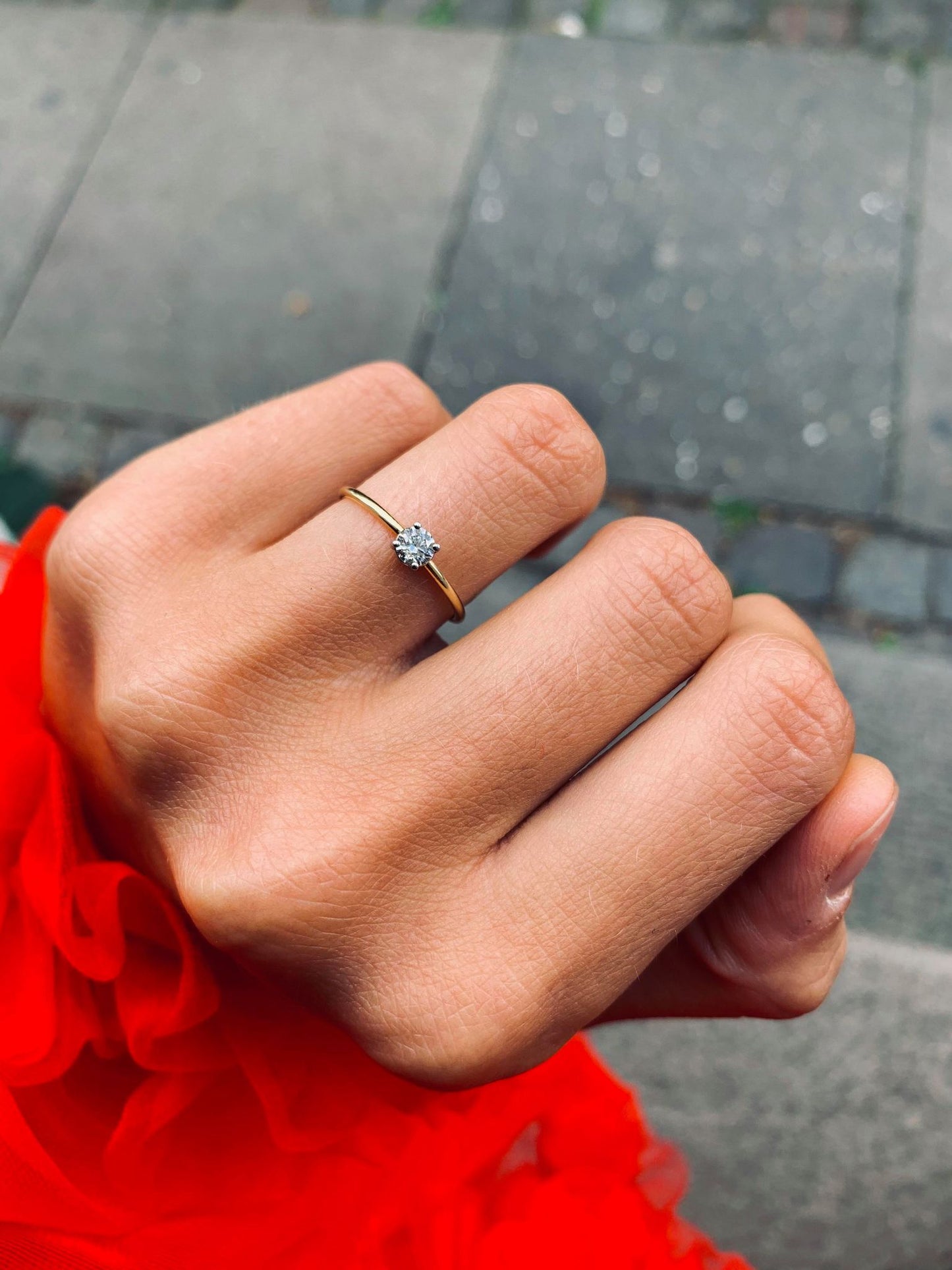 Miss Freja Ring -Guld Hvid Diamant 14 Karat