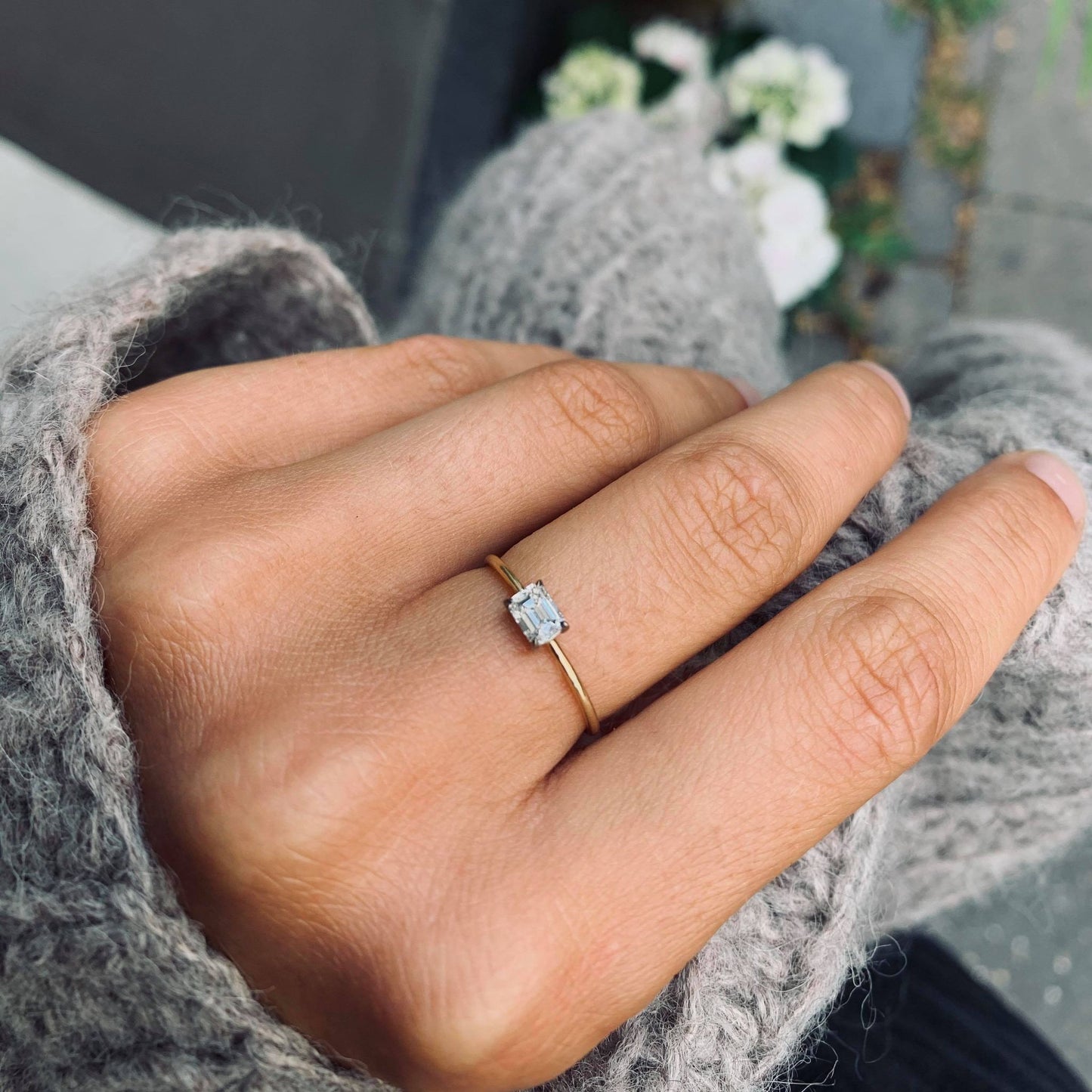 Miss Audrey Ring-Gold White Diamond 14 karat