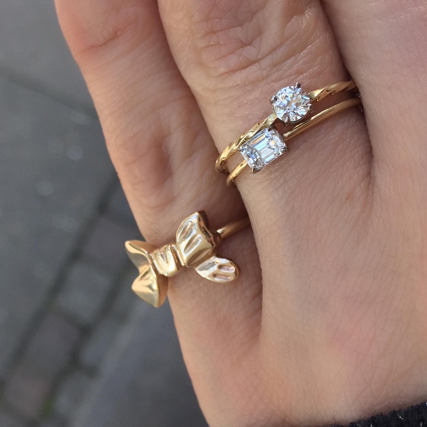 Lady Bow Ring-Forgyldt Sølv eller Guld 14 Karat