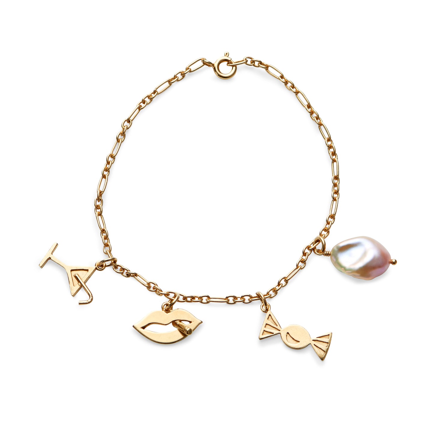 Charms armbånd - 925 sølv eller forgyldt