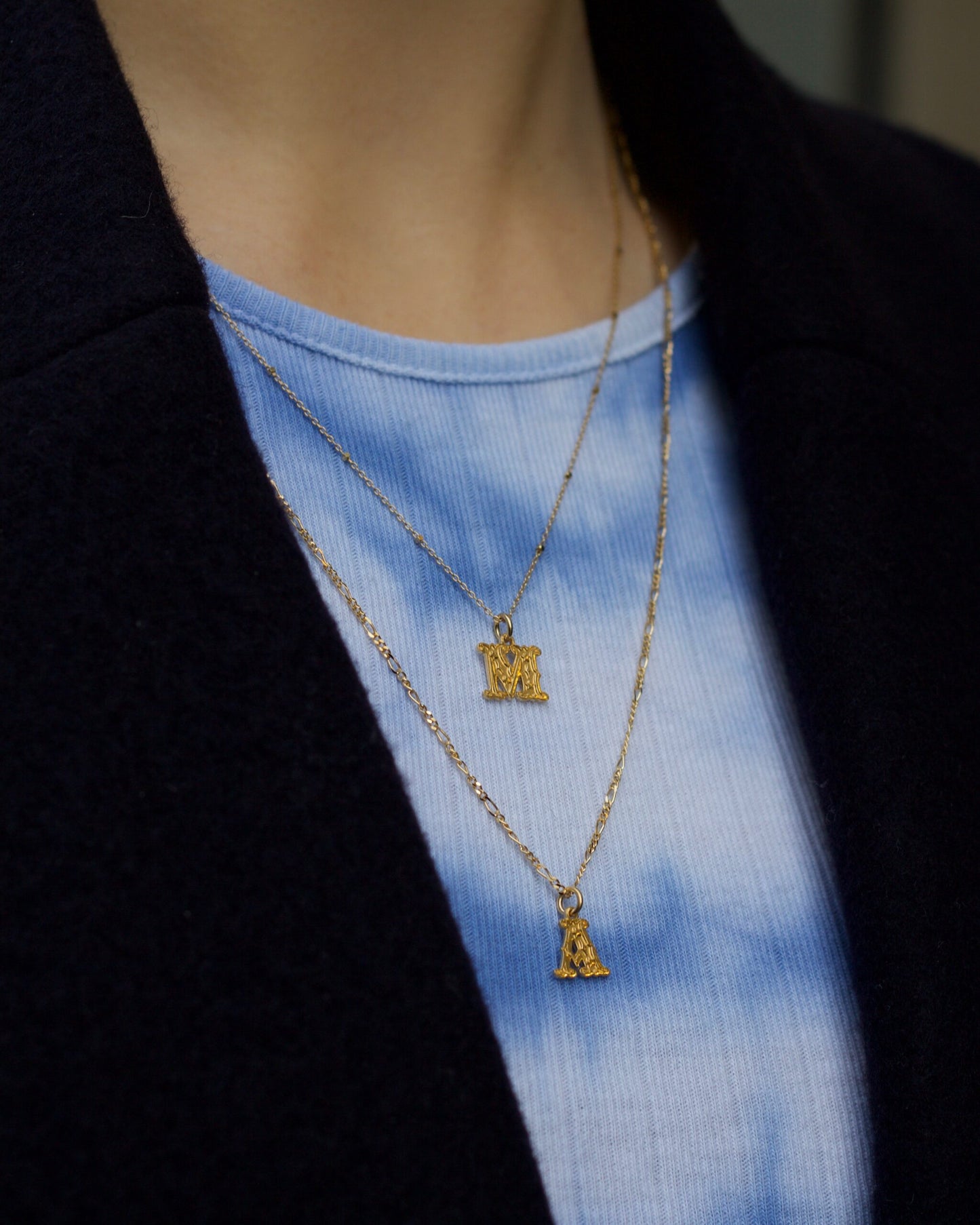 Circus Alphabet Small Necklace -Gold Plated