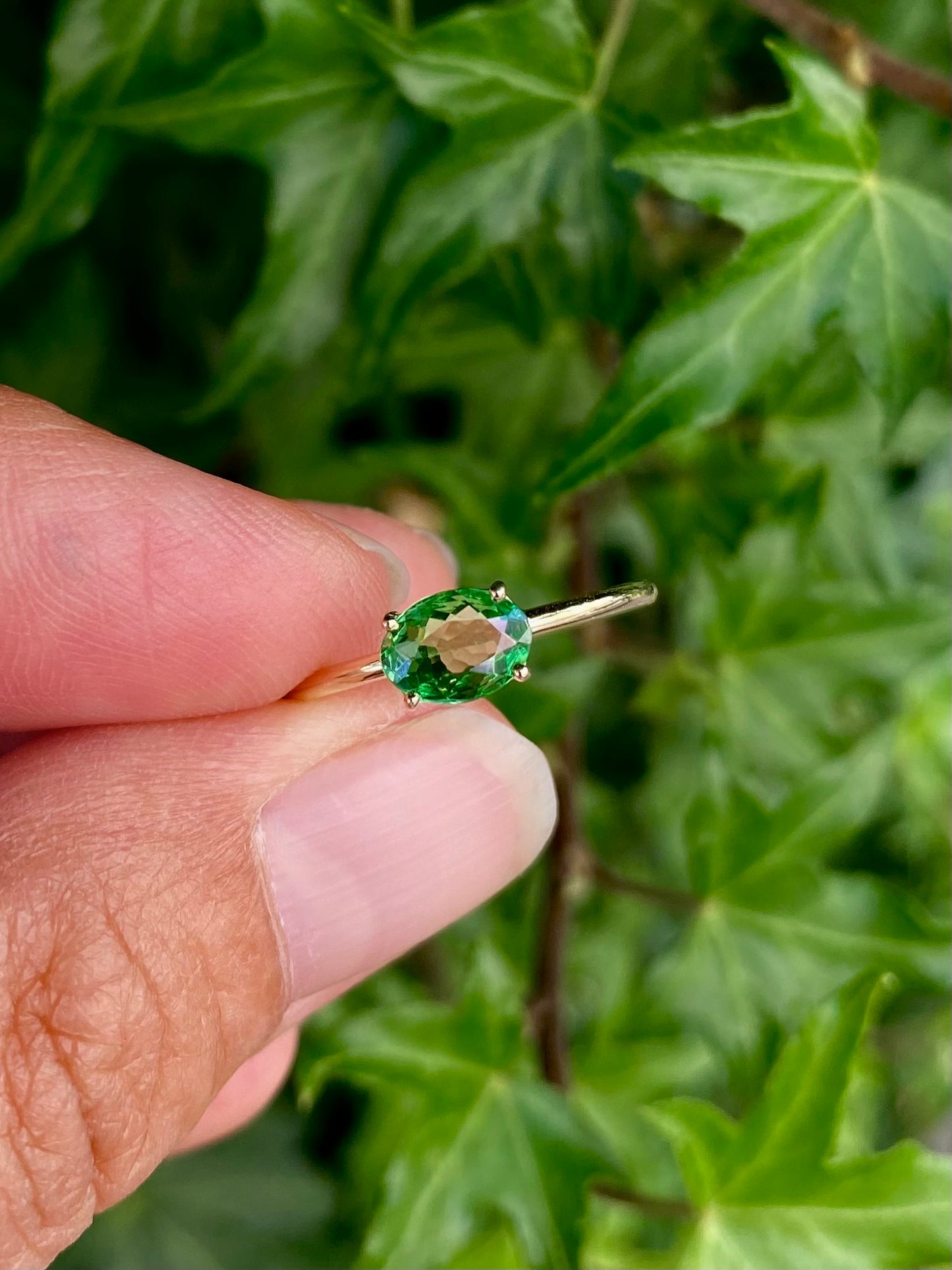 Miss Freja Classic Tsavorite Ring - 14 Karat Gold