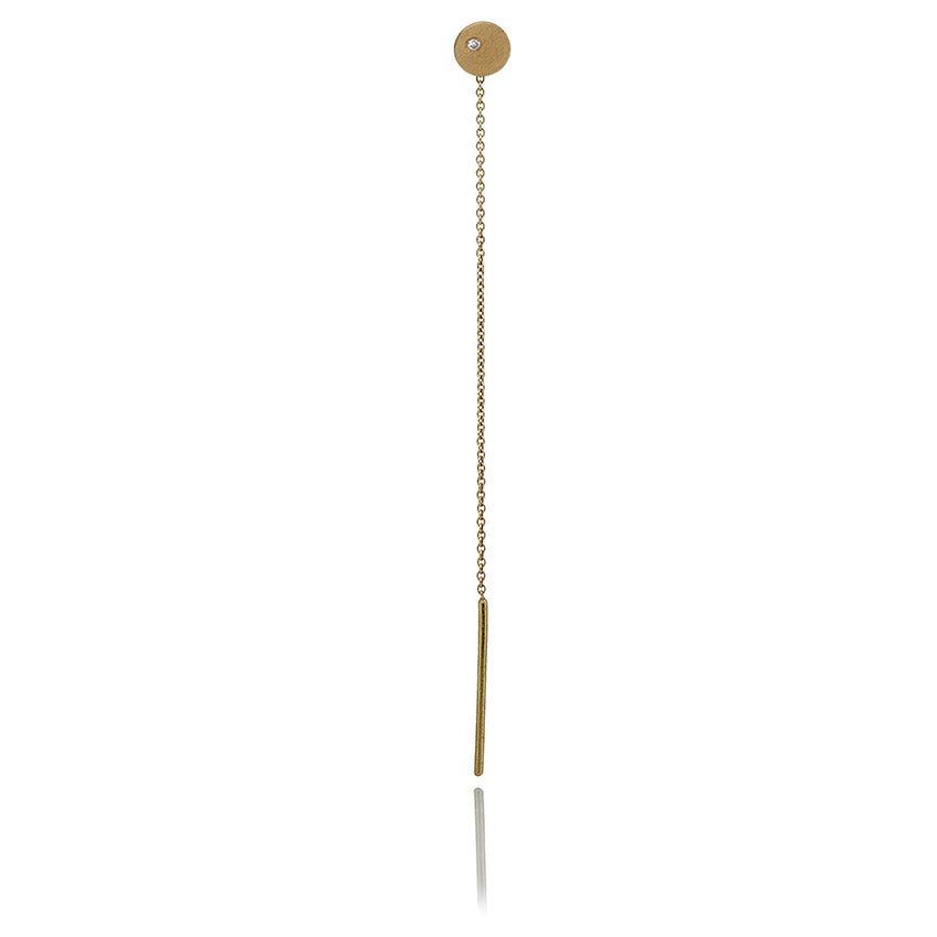 Dot Gold Earring - 18 Karat Gold White Diamond