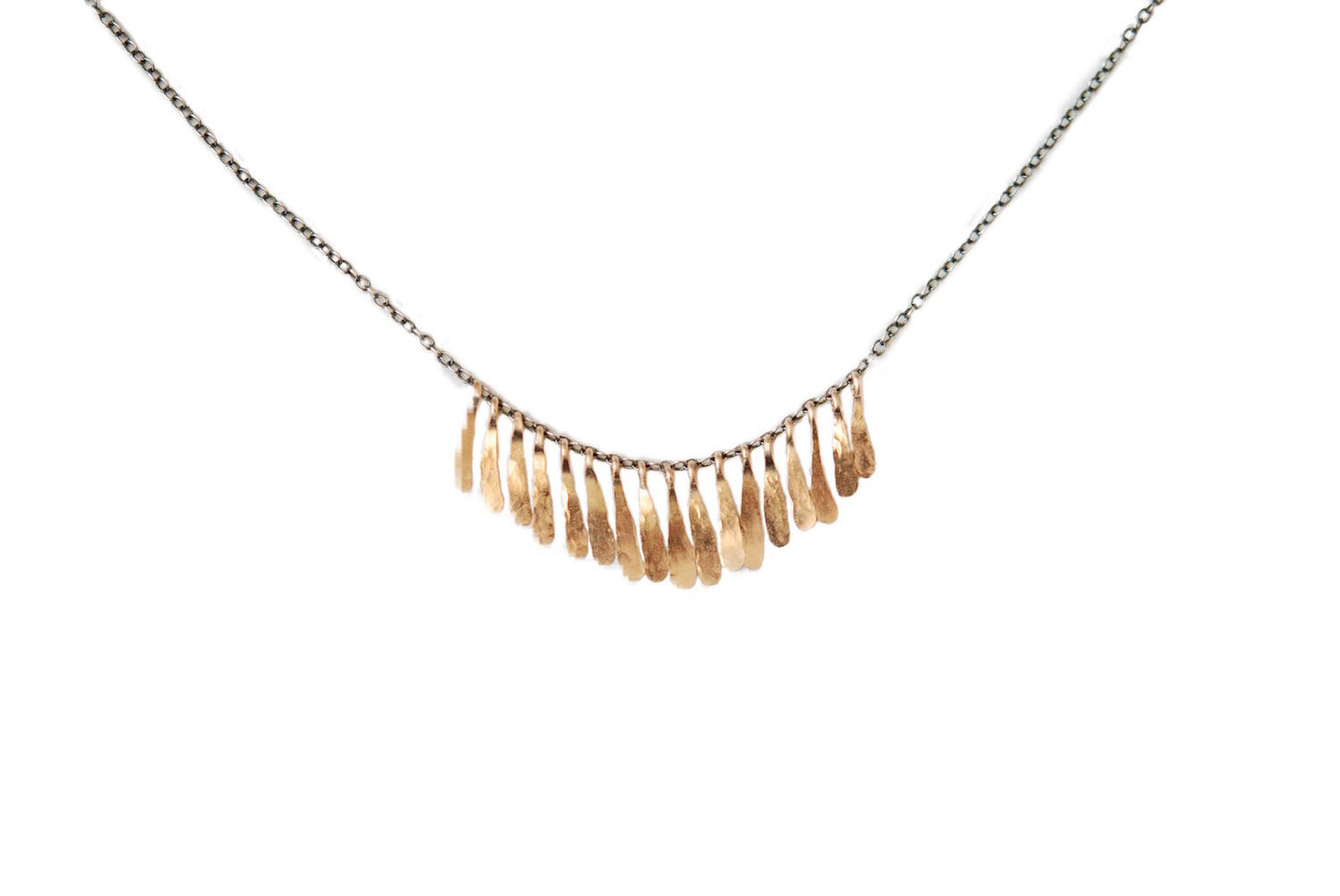 Fringe 14K Gold & Oxidized Silver Necklace - 14 Karat