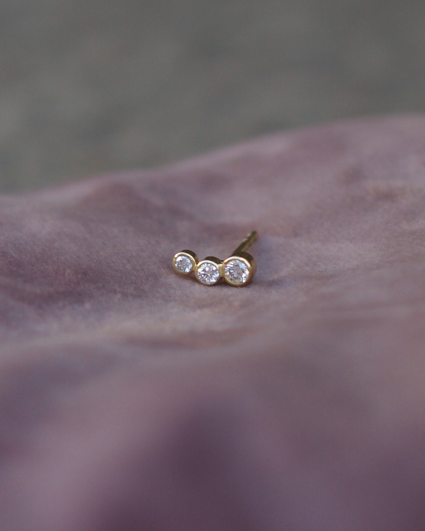 Miss Marilyn Diamond Stud (sold as single) Earring-Gold White or Gold White Diamond 14 Karat