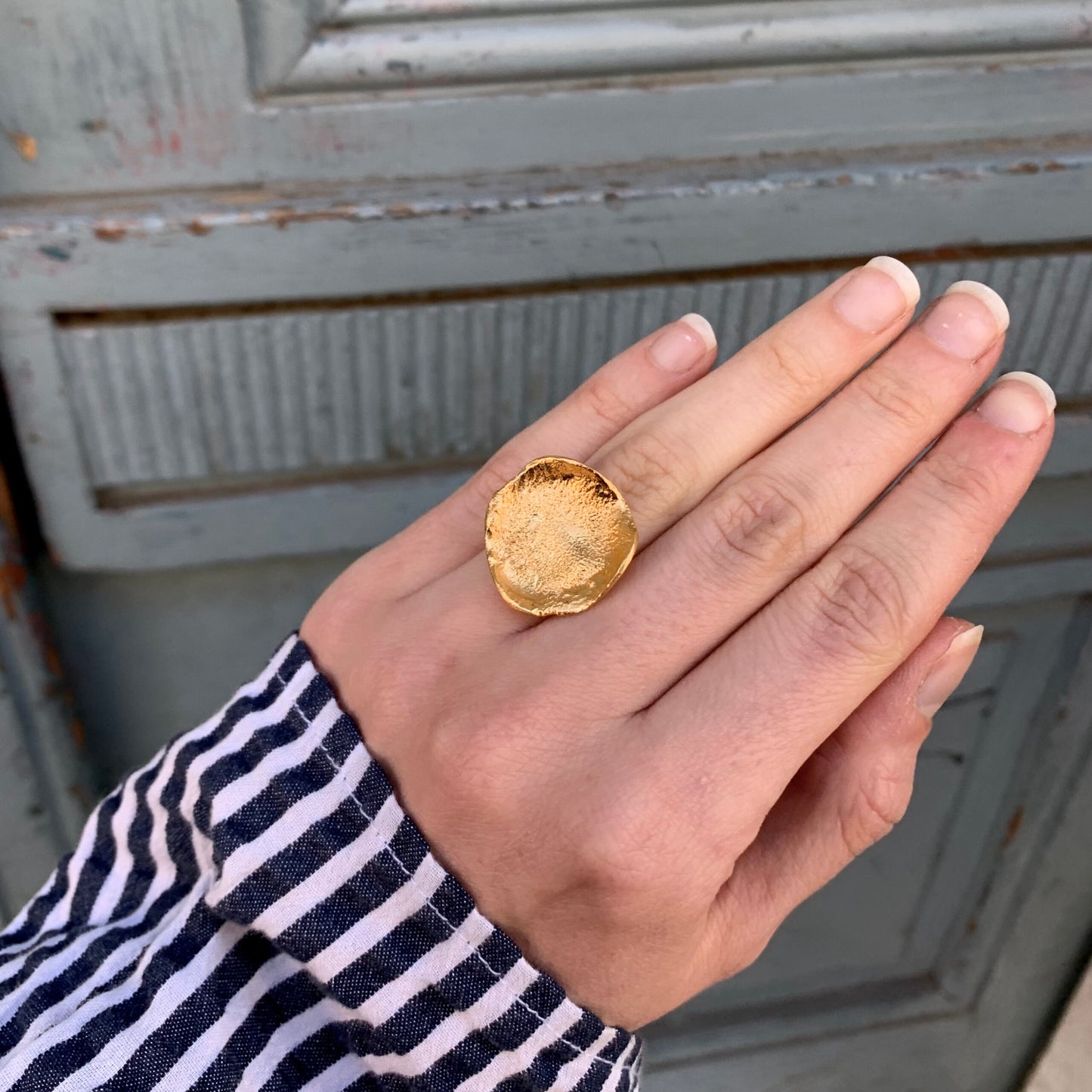 Flame Mega Gold Ring - Forgyldt sølv