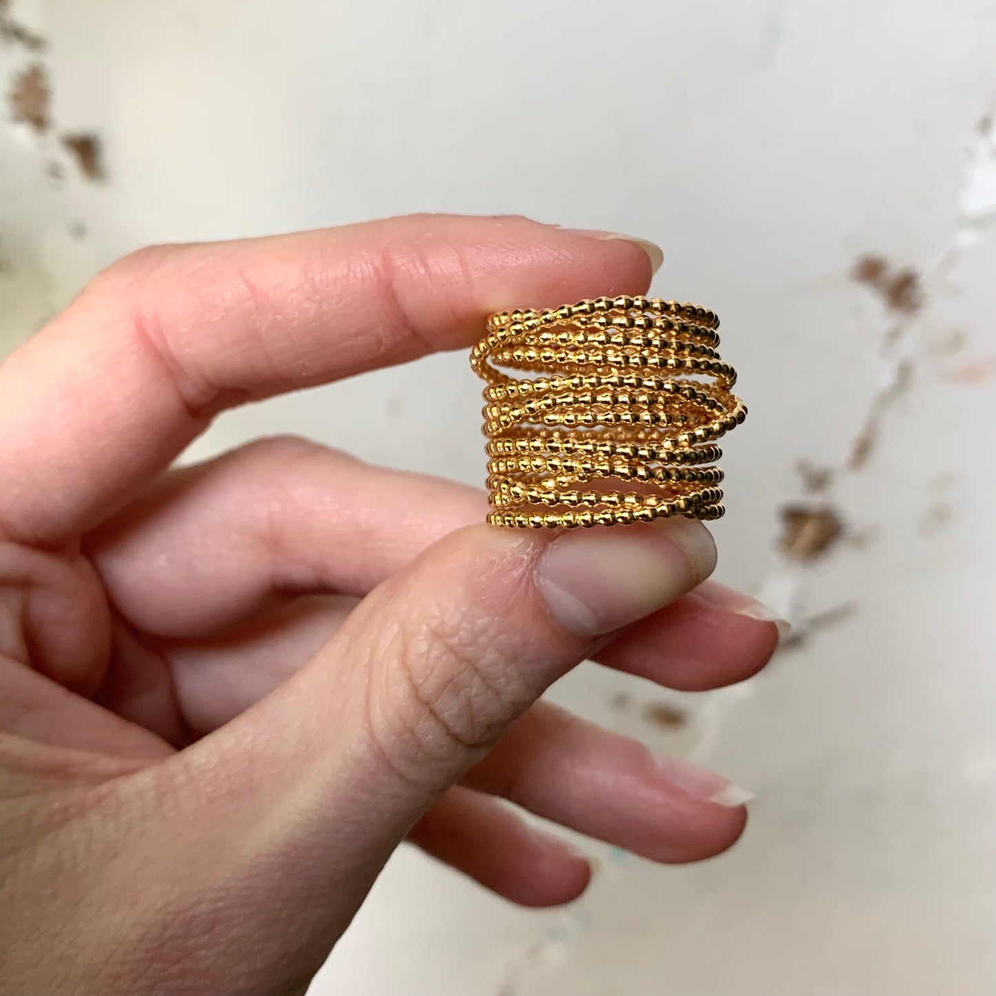 Guld Champagne Ring-Guldbelagt