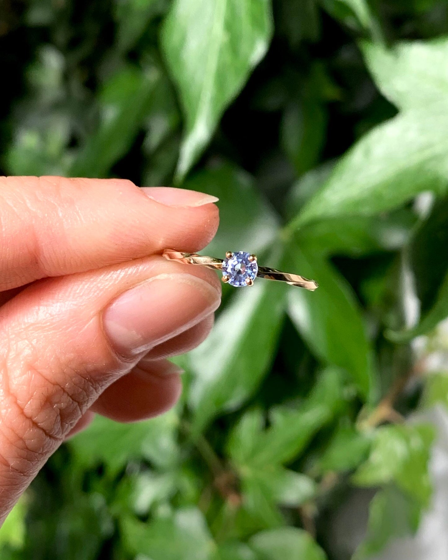 Miss Martha Klassisk Blå Safir Ring - 14 Karat Guld