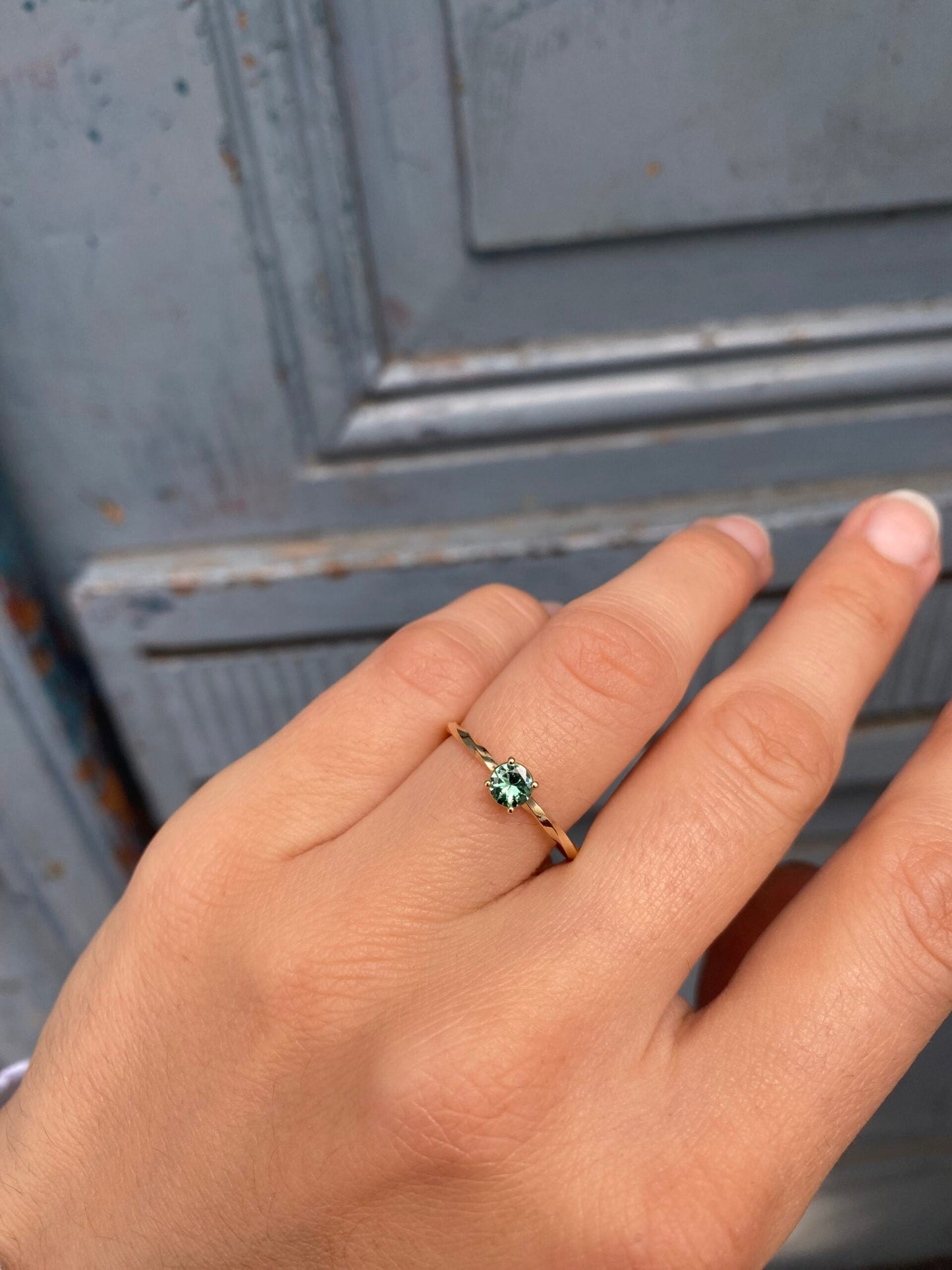 Miss Martha Classic Green Sapphire Ring - 14 Karat Gold
