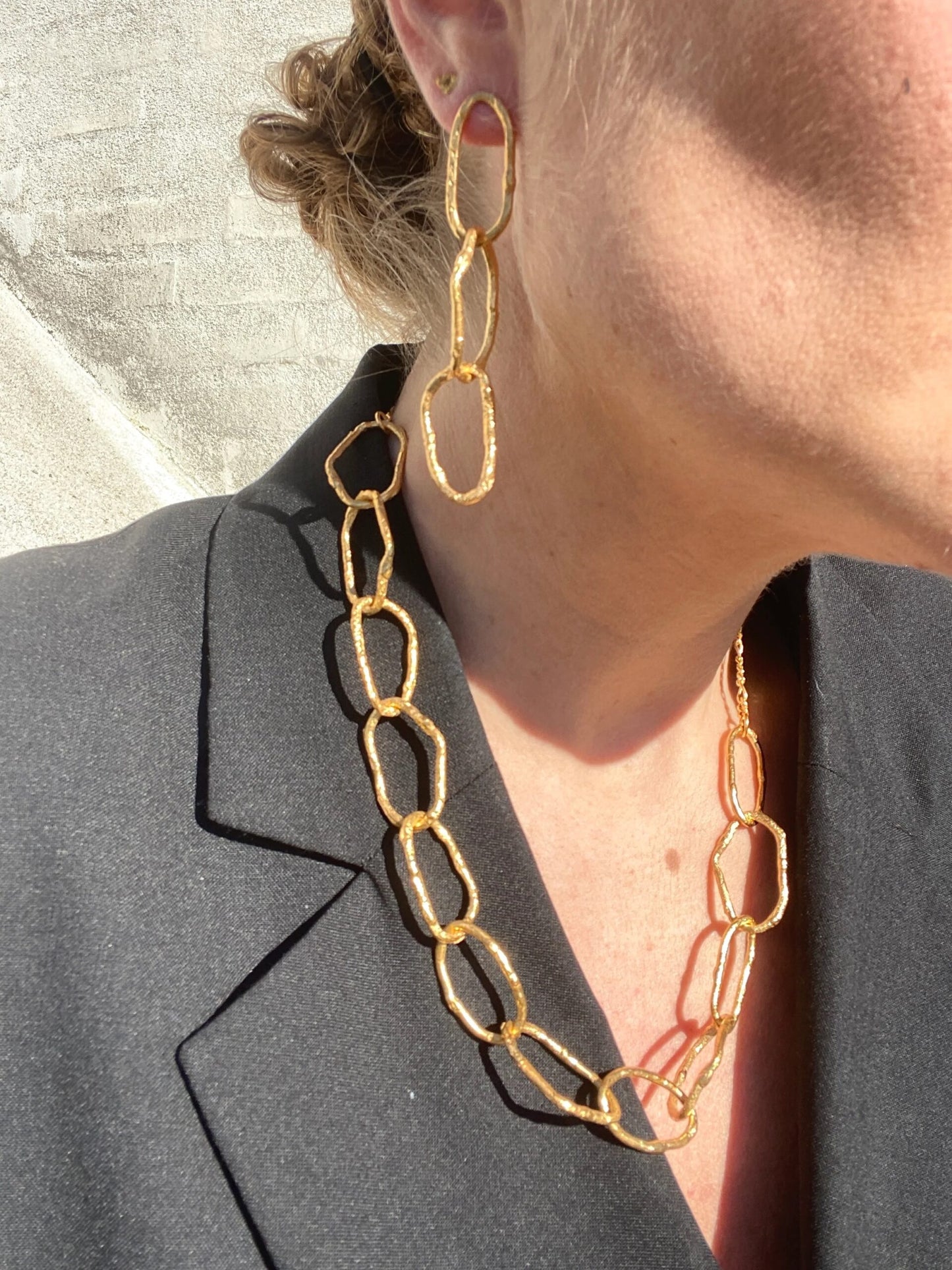 Grace Three Link Earrings Gold Plated Earring - Gold Plated Silver