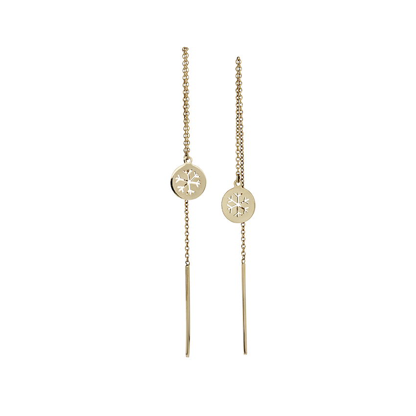 Lille Silhouette rund – Snowflake Earring-925 Sølv eller Guld 14 Karat