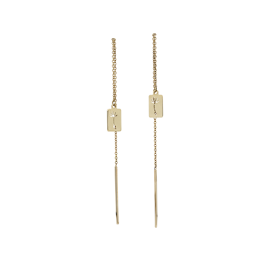 Little Silhouette earring – Dandelion Earring-925 Silver or Gold 14 Karat