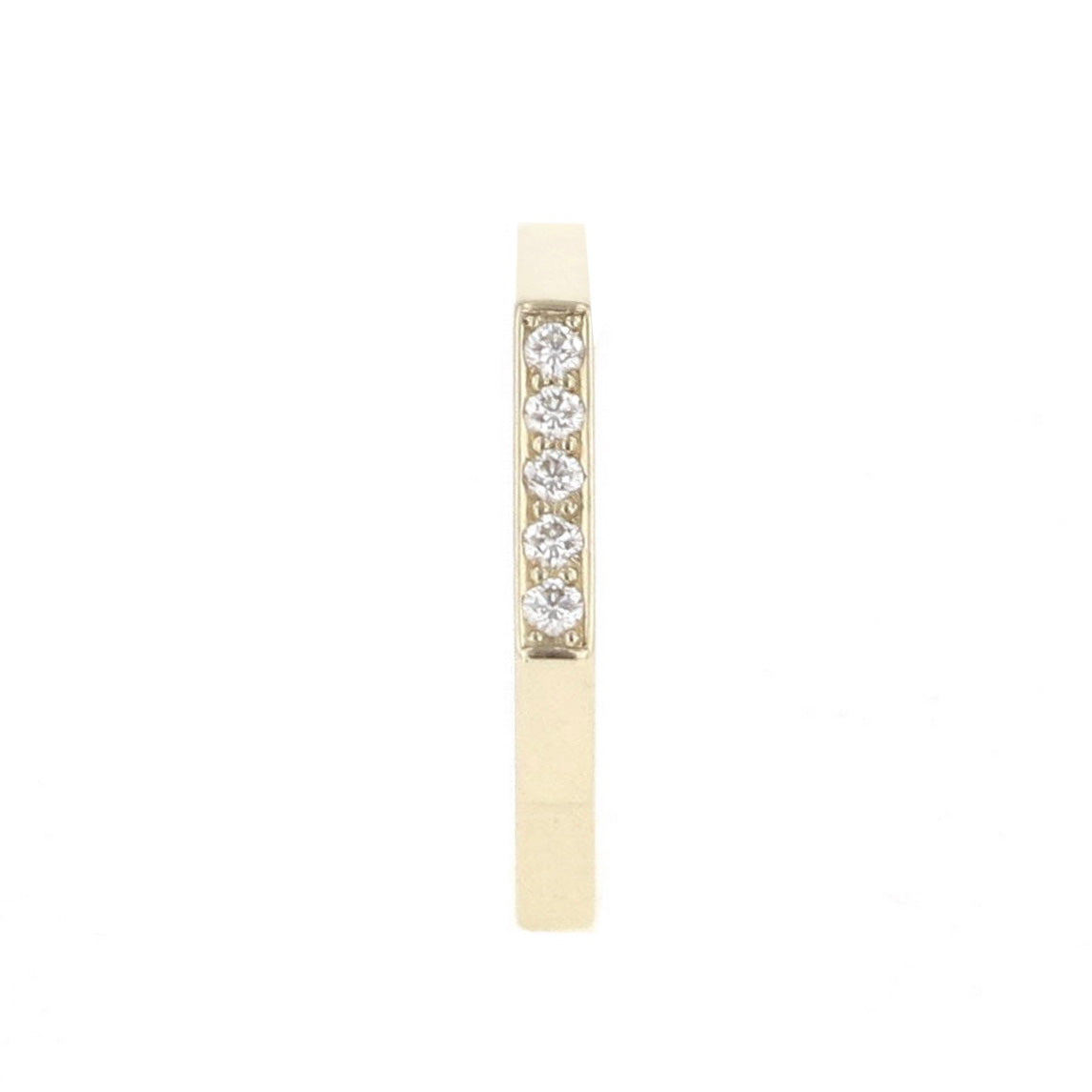 Hexagon Ring Sparkling Diamonds Ring- White Diamond 14 Karat Gold