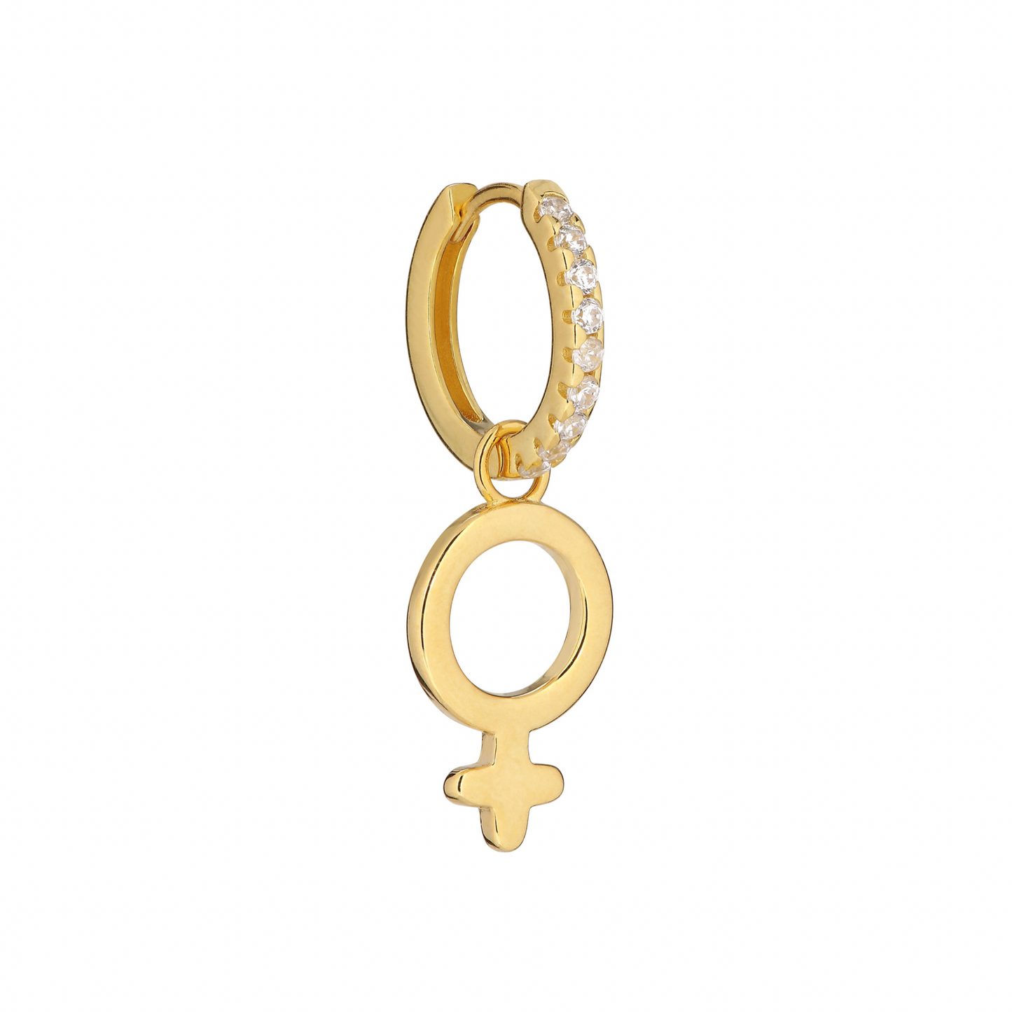 Venus Huggie Earring - Gold Plated Silver Cubic zirconians