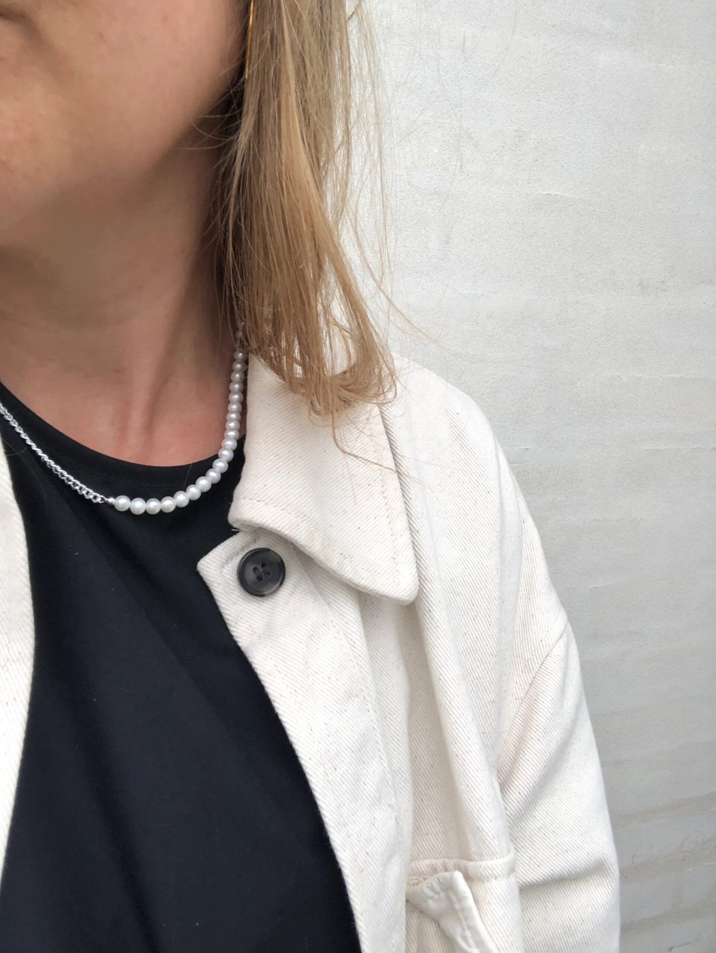 Pia Silver Necklace - 925 Silver Freshwater Pearls
