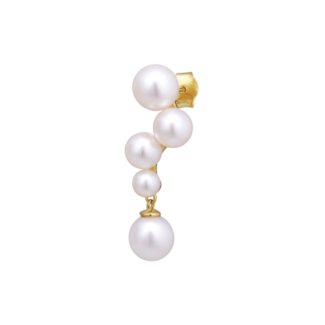 Paloma Stud Earring - Gold Plated Silver W. Freshwater Pearls