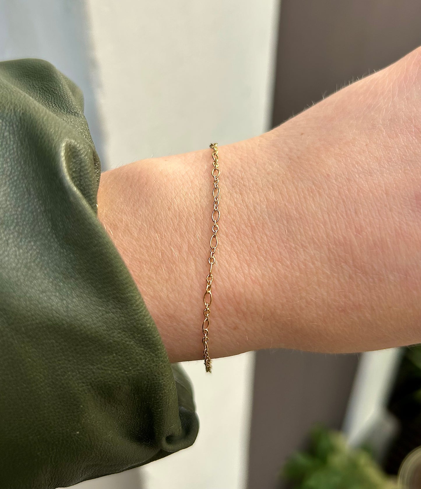 Baroque chain 18k gold bracelet