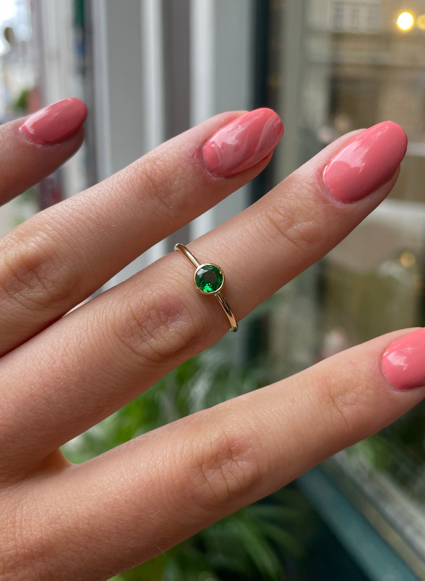 Classic Green Tsavorite Ring - 14K Gold