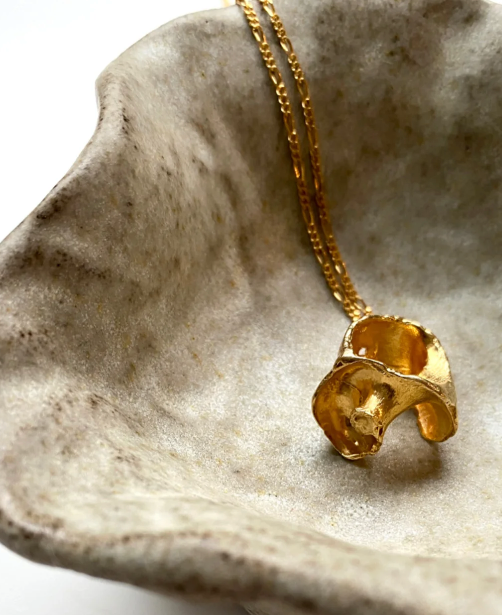 Coquille Gold Necklace  -  Gold Plated Silver