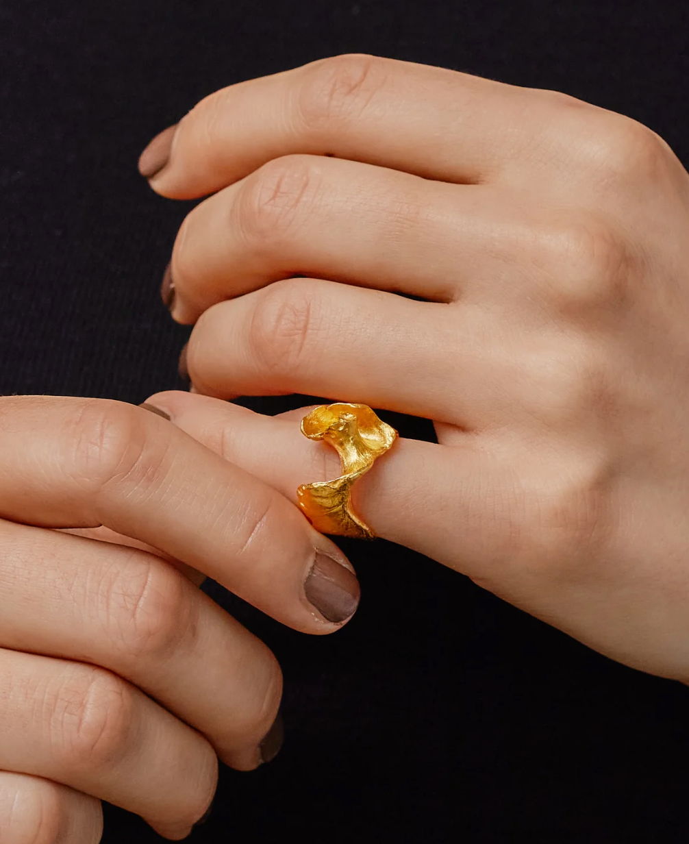 Coquille Gold Ring -  Gold Plated Silver