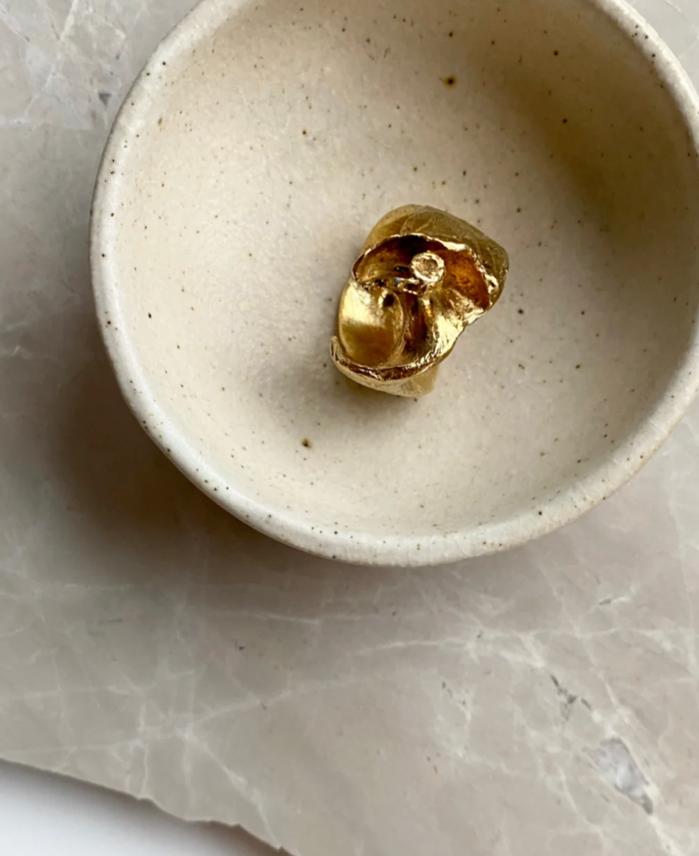 Coquille Gold Ring -  Gold Plated Silver