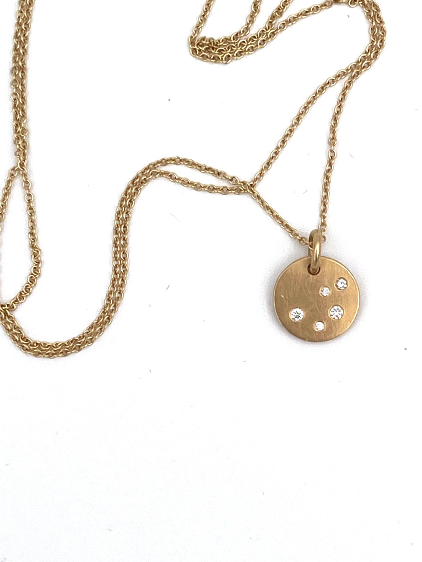 Dot Necklace - 18K Gold W. Diamonds